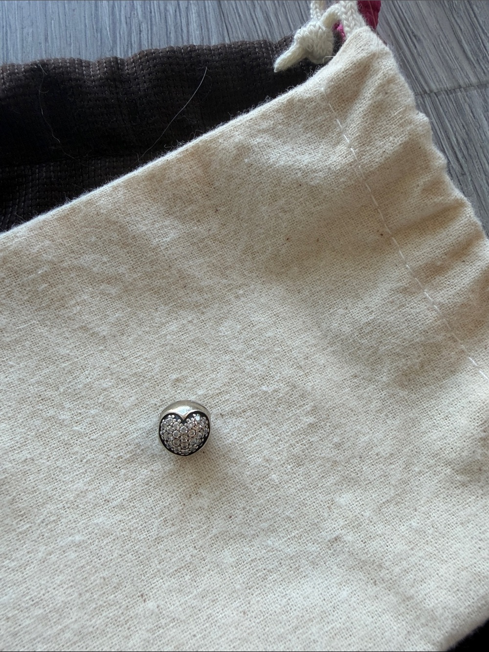 Pandora Sterling Silver Heart Crystal Charm - Sparkling Pavé Accent